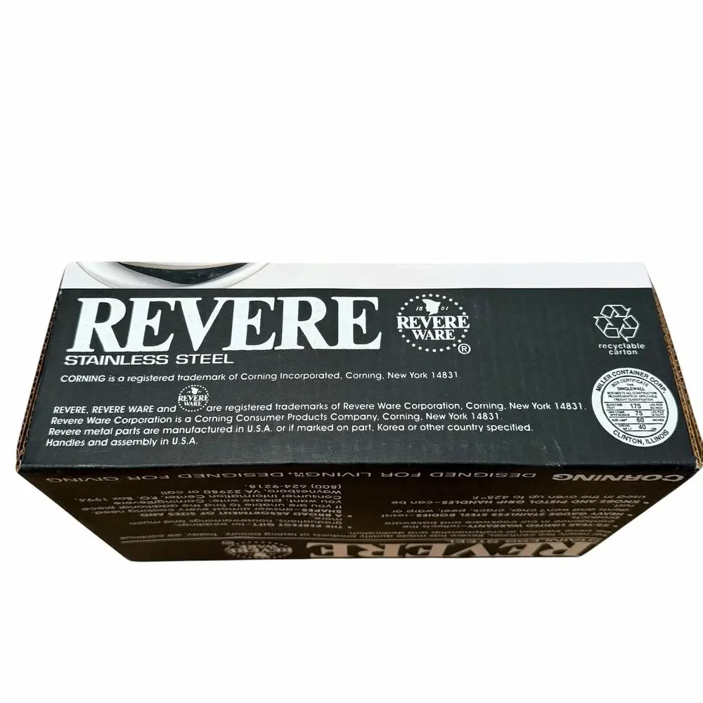 Vintage USA Revere Ware 2 Qt Sauce Pan No. 3514020 New In Box Copper Clad